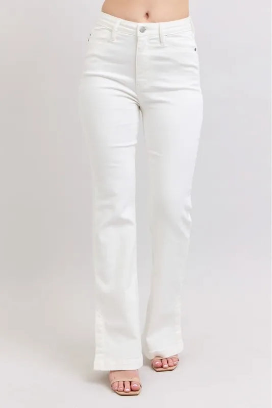 Judy Blue Full Size High Waist Side Slit Slim Bootcut Jeans Plus Size - Premium Women / Jeans & Denim from Trendsi - Just $60.99! Shop now at Handbags Specialist Headquarter