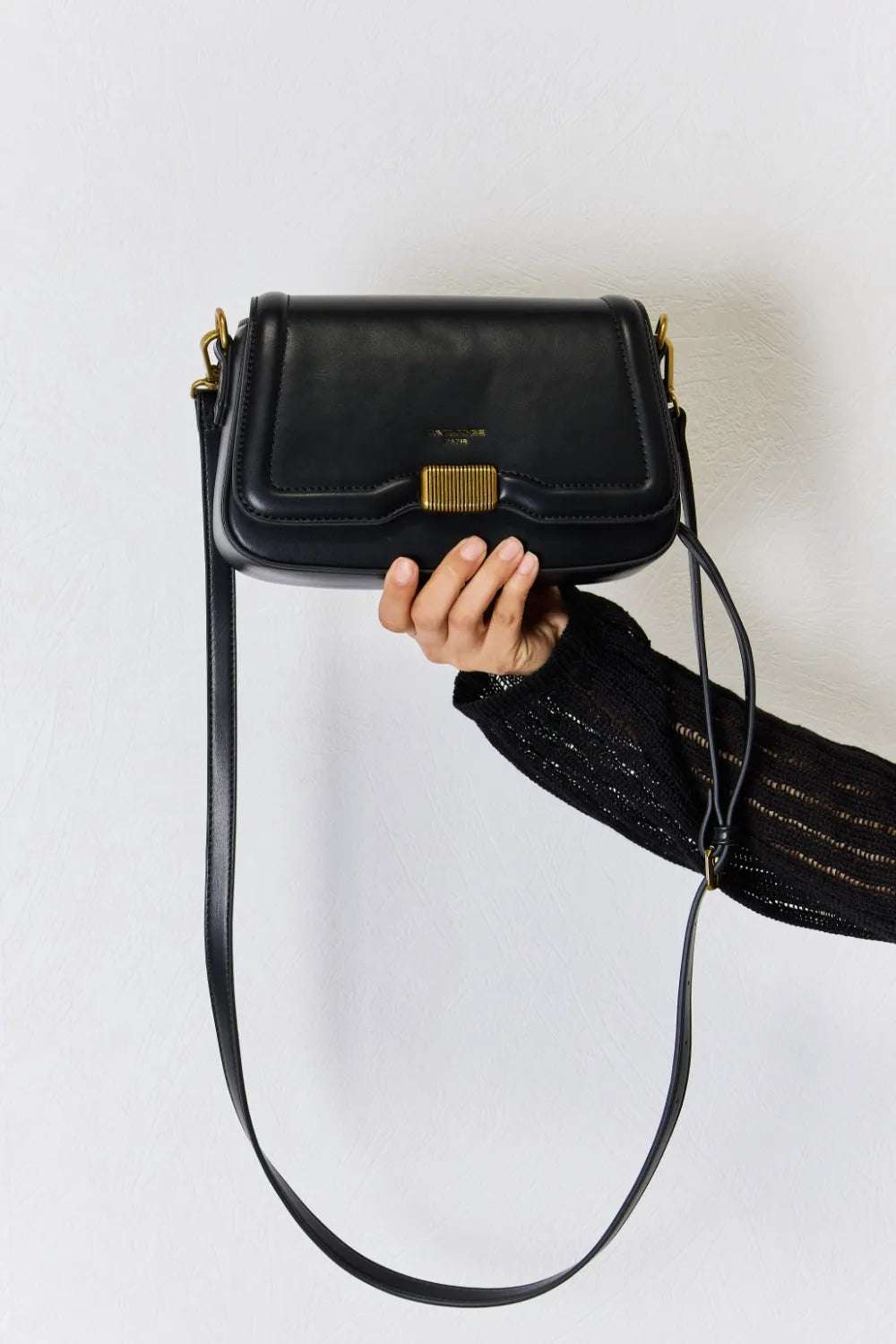 David Jones PU Leather Crossbody Bag - Premium Crossbody Bag from Trendsi - Just $40.99! Shop now at Handbags Specialist Headquarter