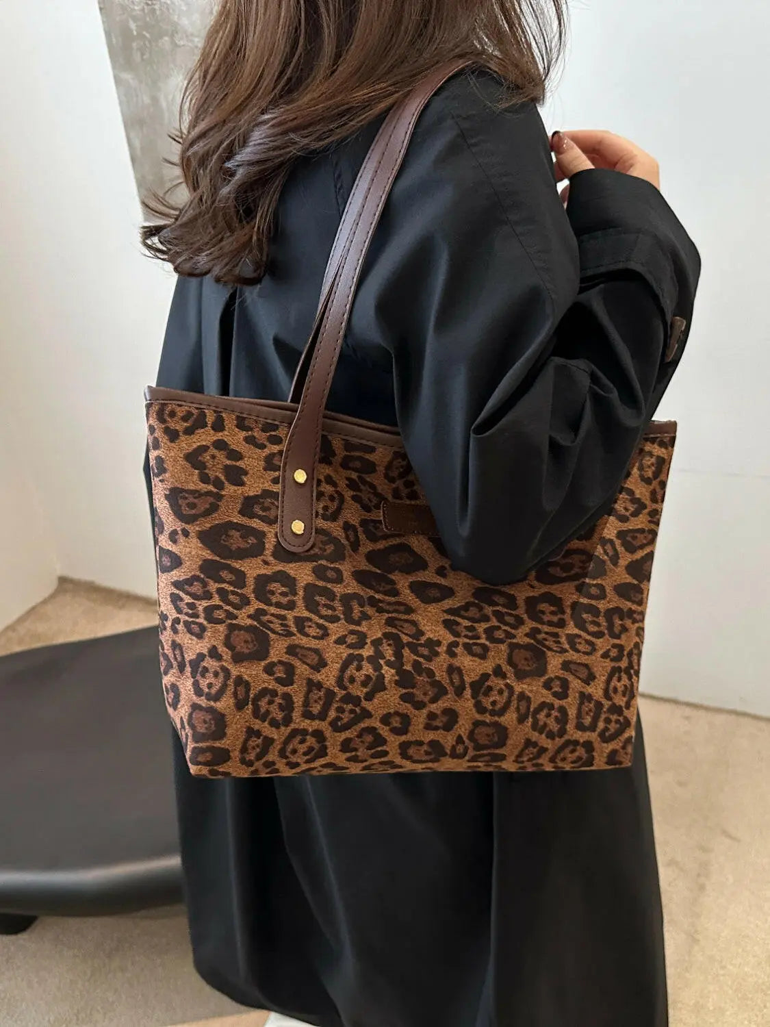 Leopard Polyester Tote Bag - Premium Tote Bag from Trendsi - Just $19! Shop now at Handbags Specialist Headquarter