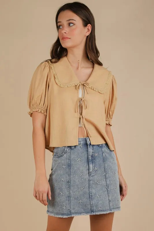 VERY J Bow Printed Casual Denim Mini Skirt - Premium Women / Jeans & Denim from Trendsi - Just $38.88! Shop now at Handbags Specialist Headquarter
