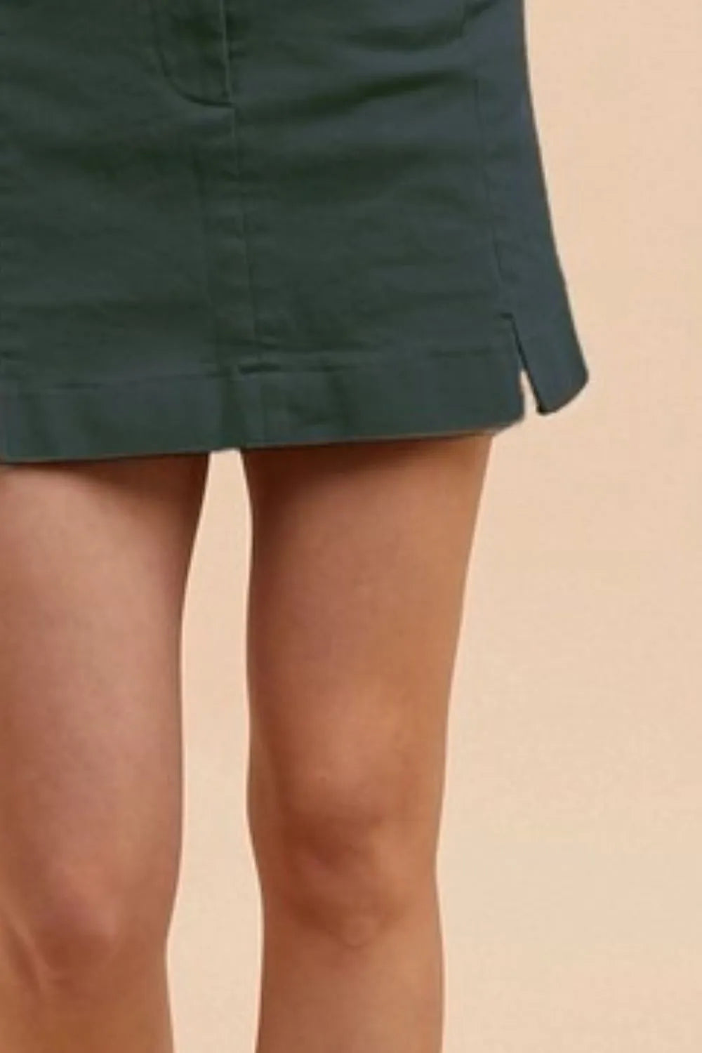 Annie Wear Comfort Stretch Cotton Slit Detailed Mini Skirt - Premium Skirts from Trendsi - Just $26.99! Shop now at Handbags Specialist Headquarter