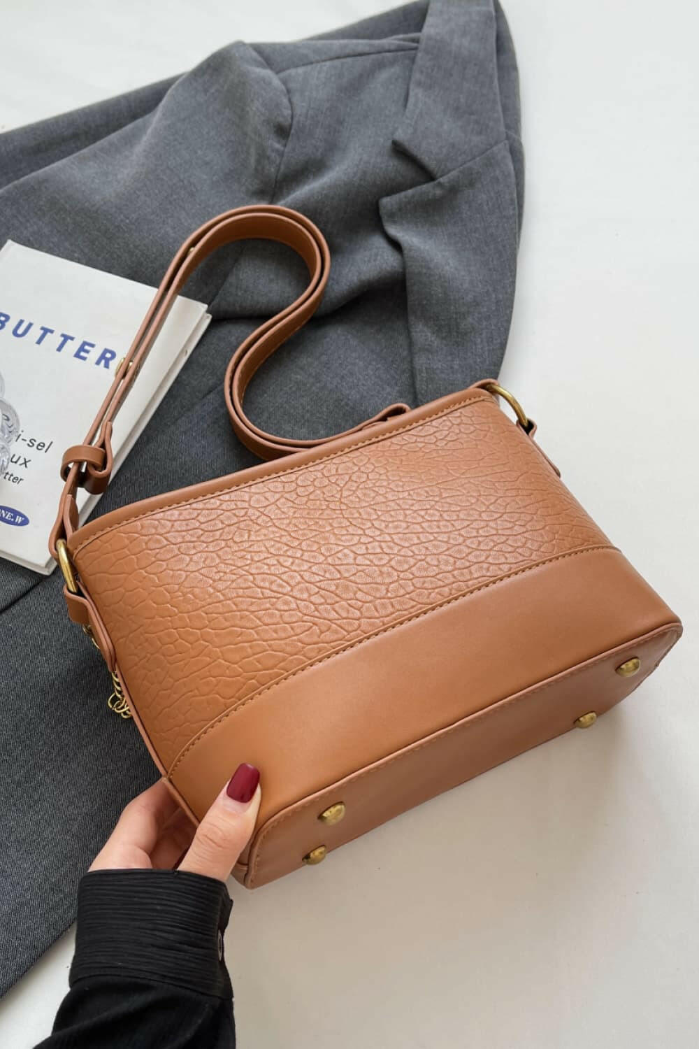 PU Leather Shoulder Bag.