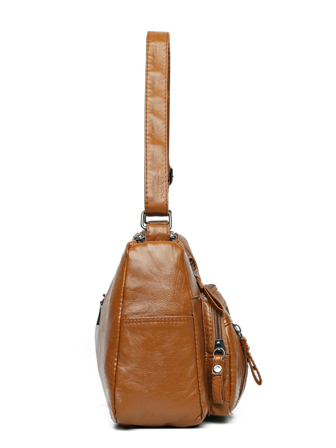 PU Leather Multi Pockets Adjustable Strap Shoulder Bag.