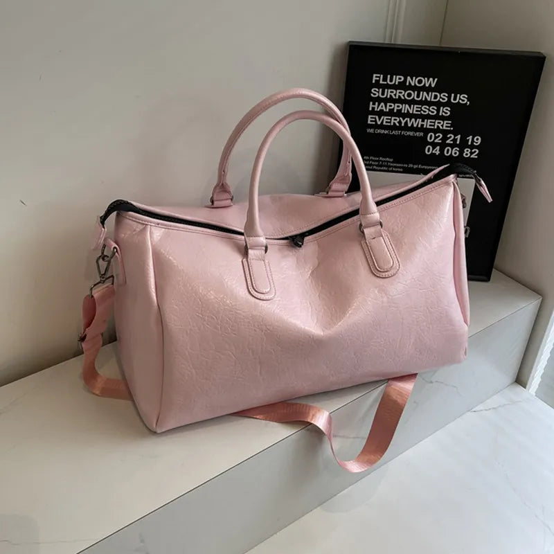 PU Leather Oversize Travel Bag - Premium travel-bag from Trendsi - Just $50.99! Shop now at Handbags Specialist Headquarter