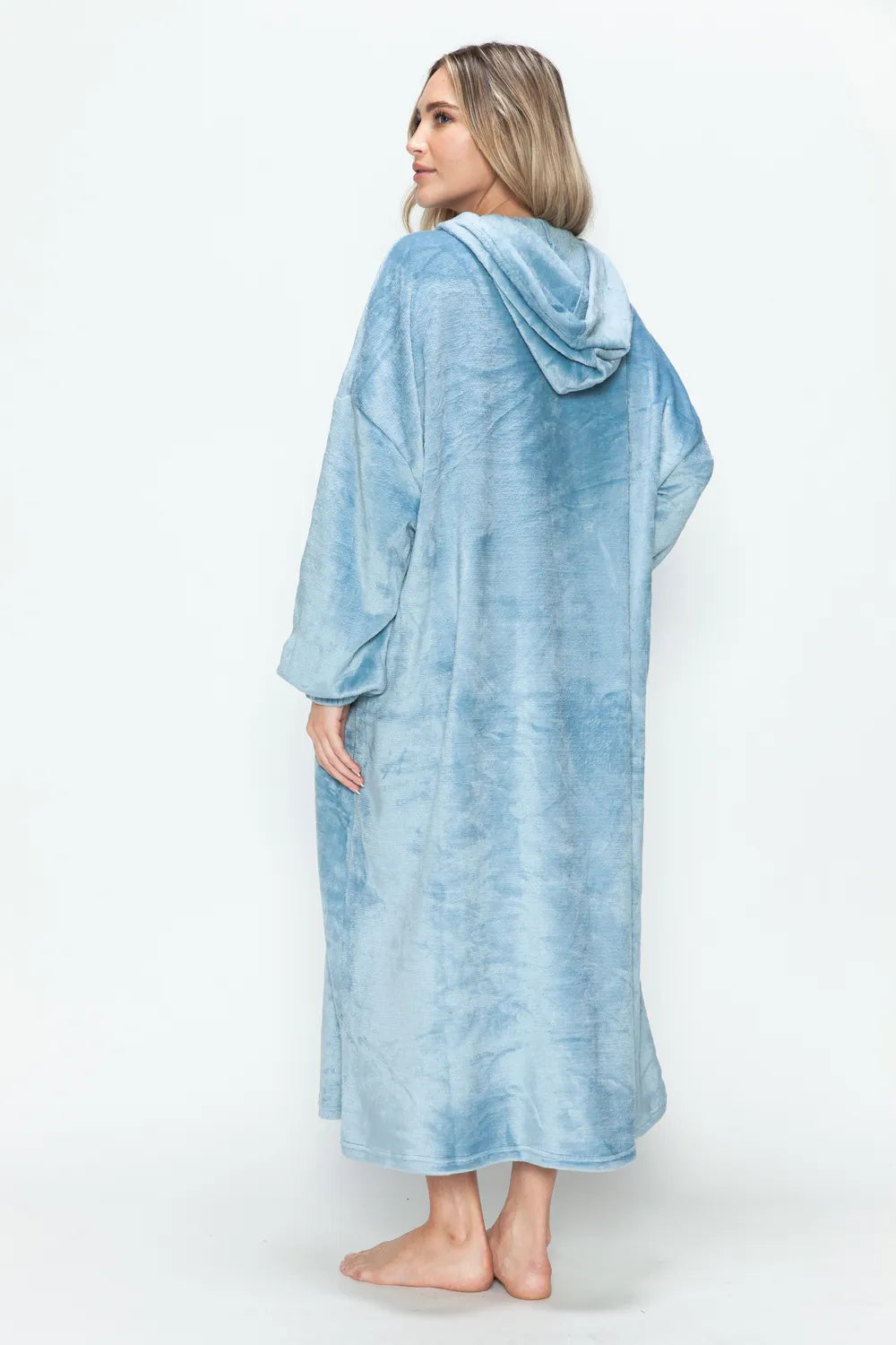 Double Take Full Size Pocketed Hooded Midi Lounge Dress - Premium Sleepwear from Trendsi - Just $44.66! Shop now at Handbags Specialist Headquarter