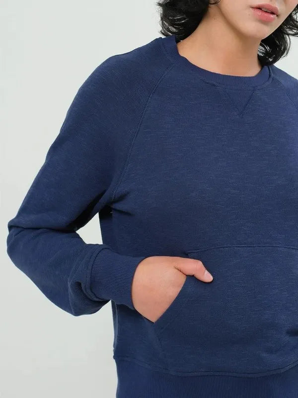 HYFVE Raglan Sleeve Pocket Sweatshirt - Premium Sleepwear from Trendsi - Just $33.99! Shop now at Handbags Specialist Headquarter