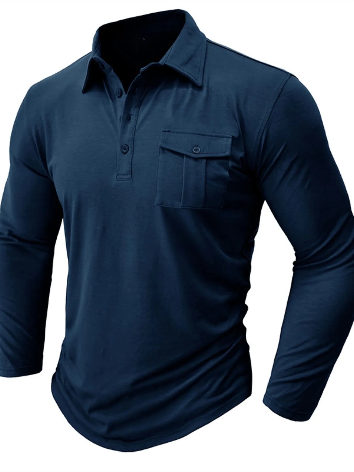 Men's Basic style Collared Neck Long Sleeve Polo - Premium Men's Polo shirt from Trendsi - Just $41.99! Shop now at Handbags Specialist Headquarter
