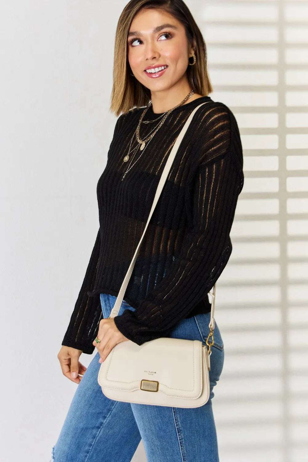 David Jones PU Leather Crossbody Bag - Premium Crossbody Bag from Trendsi - Just $40.99! Shop now at Handbags Specialist Headquarter