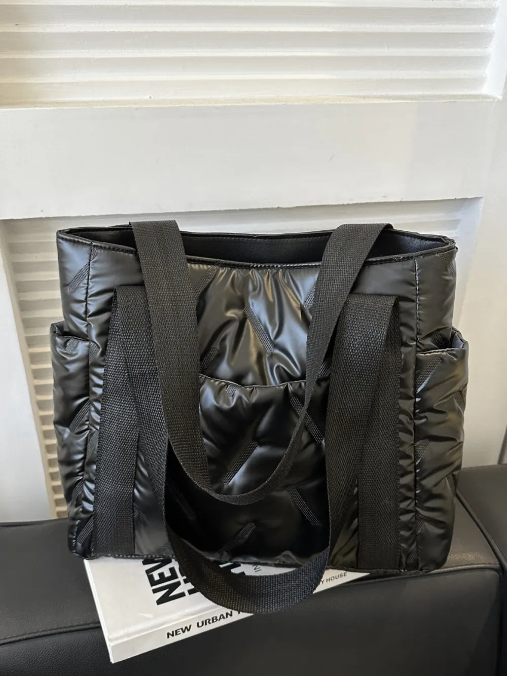Solid Color Tote Bag with Side Pockets - Premium Tote Bag from Trendsi - Just $39.99! Shop now at Handbags Specialist Headquarter