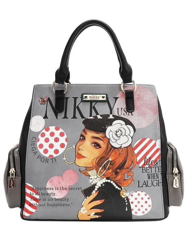 Nicole Lee USA Eco-Leather Handbag with Side Pockets - Premium Tote Bag from Trendsi - Just $55.99! Shop now at Handbags Specialist Headquarter