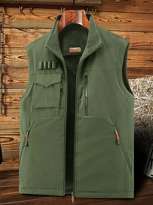 Men's Plus Size Zip Up Vest - Premium Men's Zip Up Vest from Trendsi - Just $76.80! Shop now at Handbags Specialist Headquarter