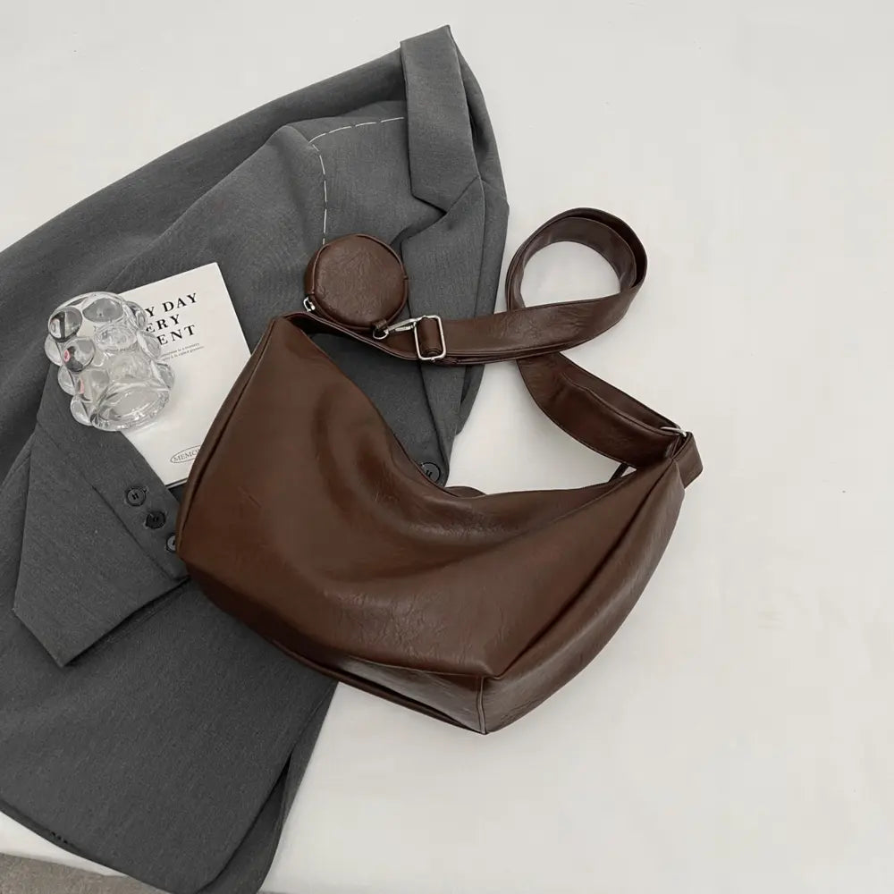 PU Leather Crossbody Bag with Small Purse - Premium handbags from Trendsi - Just $28.99! Shop now at Handbags Specialist Headquarter