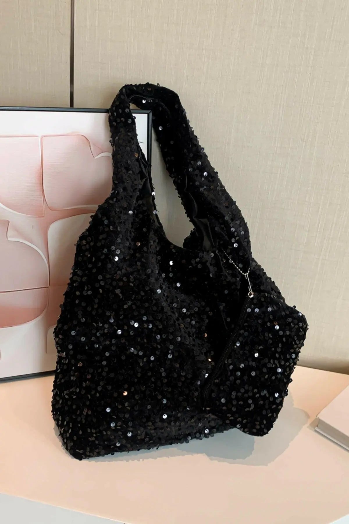 Sequin Polyester Handbag - Premium Tote Bag from Trendsi - Just $19! Shop now at Handbags Specialist Headquarter