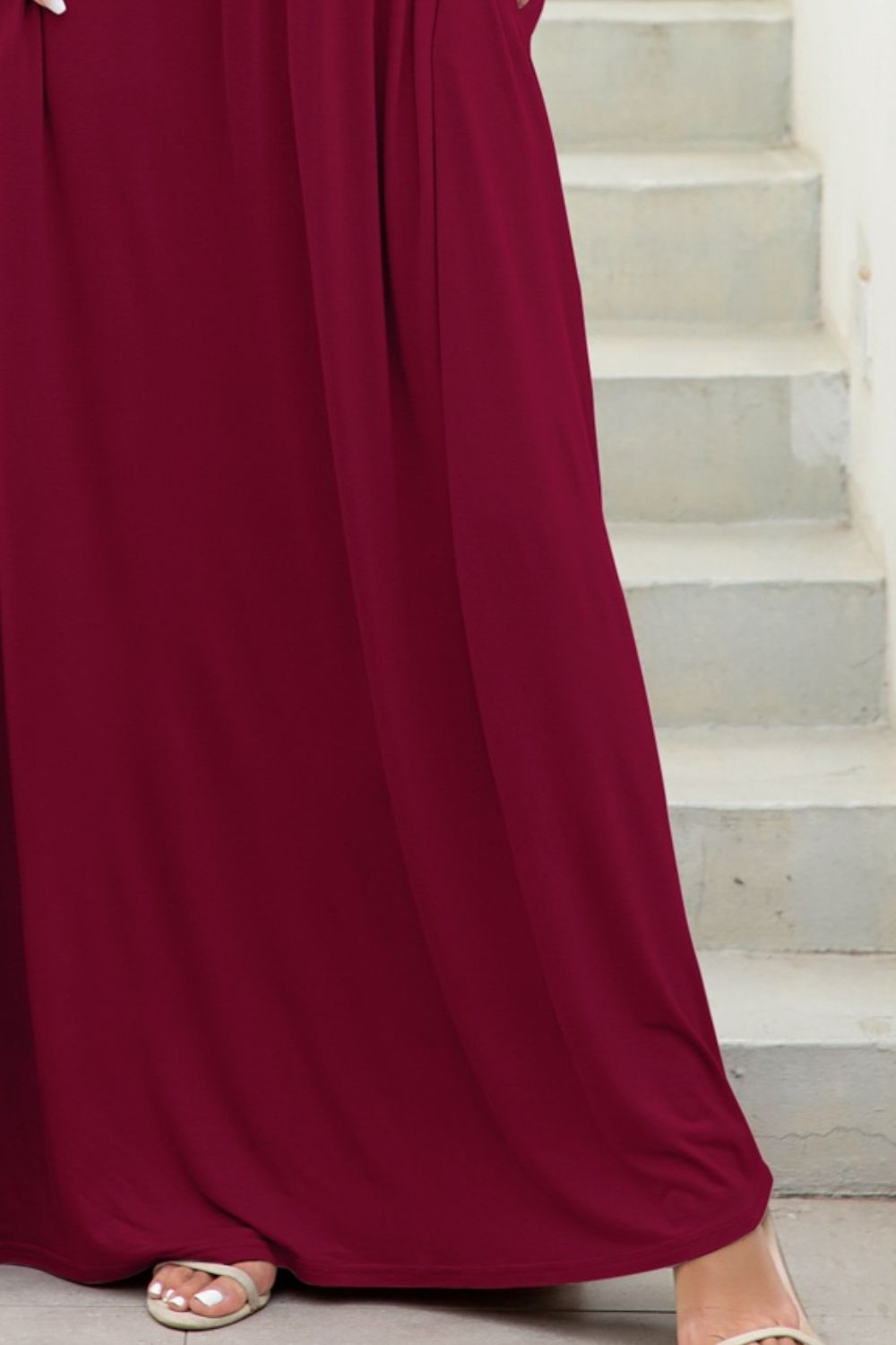 Round Neck Maxi Tee Dress with Pockets - Premium Maxi Dress from Trendsi - Just $45.99! Shop now at Handbags Specialist Headquarter
