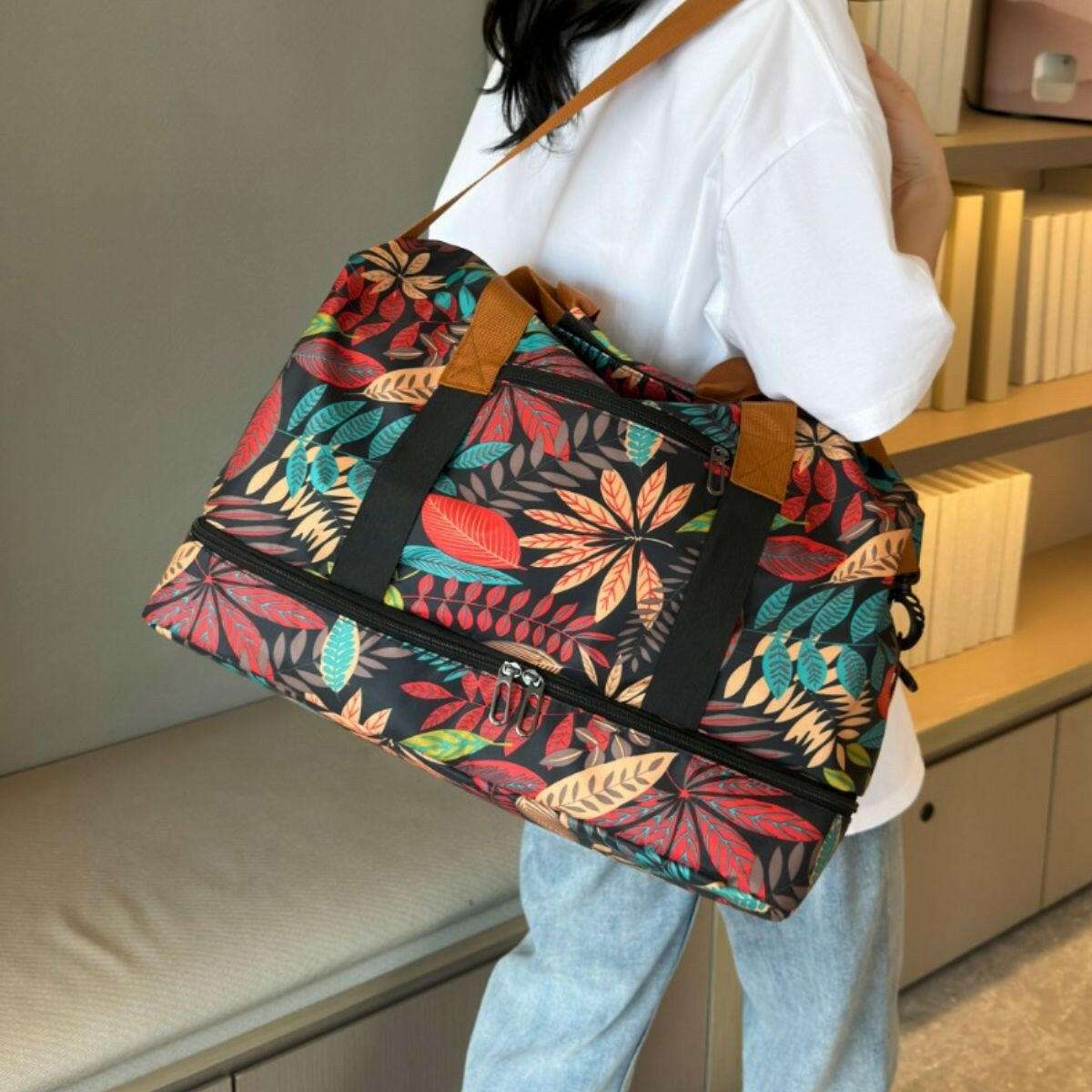 Canvas Printed Travel Bag - Premium Luggage Travel Bags from Trendsi - Just $38.99! Shop now at Handbags Specialist Headquarter