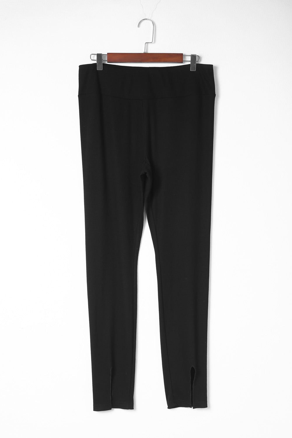 High Waist Ribbed Slit Leggings - Premium Leggings from Trendsi - Just $42.75! Shop now at Handbags Specialist Headquarter