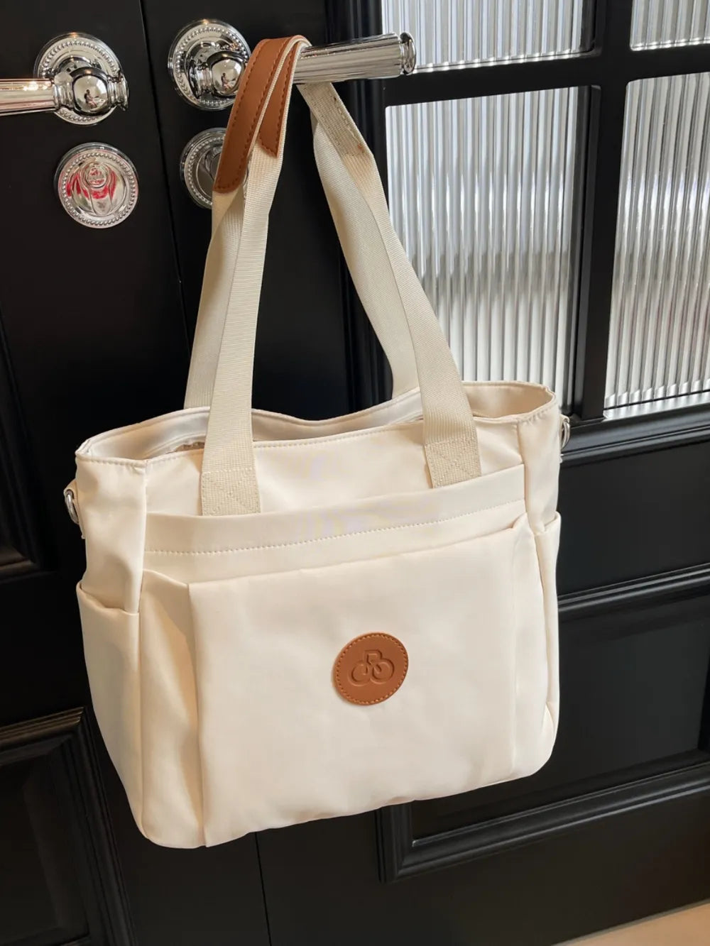Nylon Solid Color Tote Bag - Premium Tote Bag from Trendsi - Just $31.99! Shop now at Handbags Specialist Headquarter