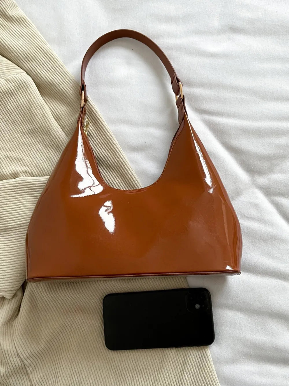 Mirror Surface Shoulder Bag - Premium Tote Bag from Trendsi - Just $39.99! Shop now at Handbags Specialist Headquarter