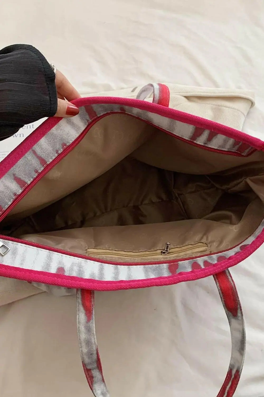Printed PU Leather Tote Bag.