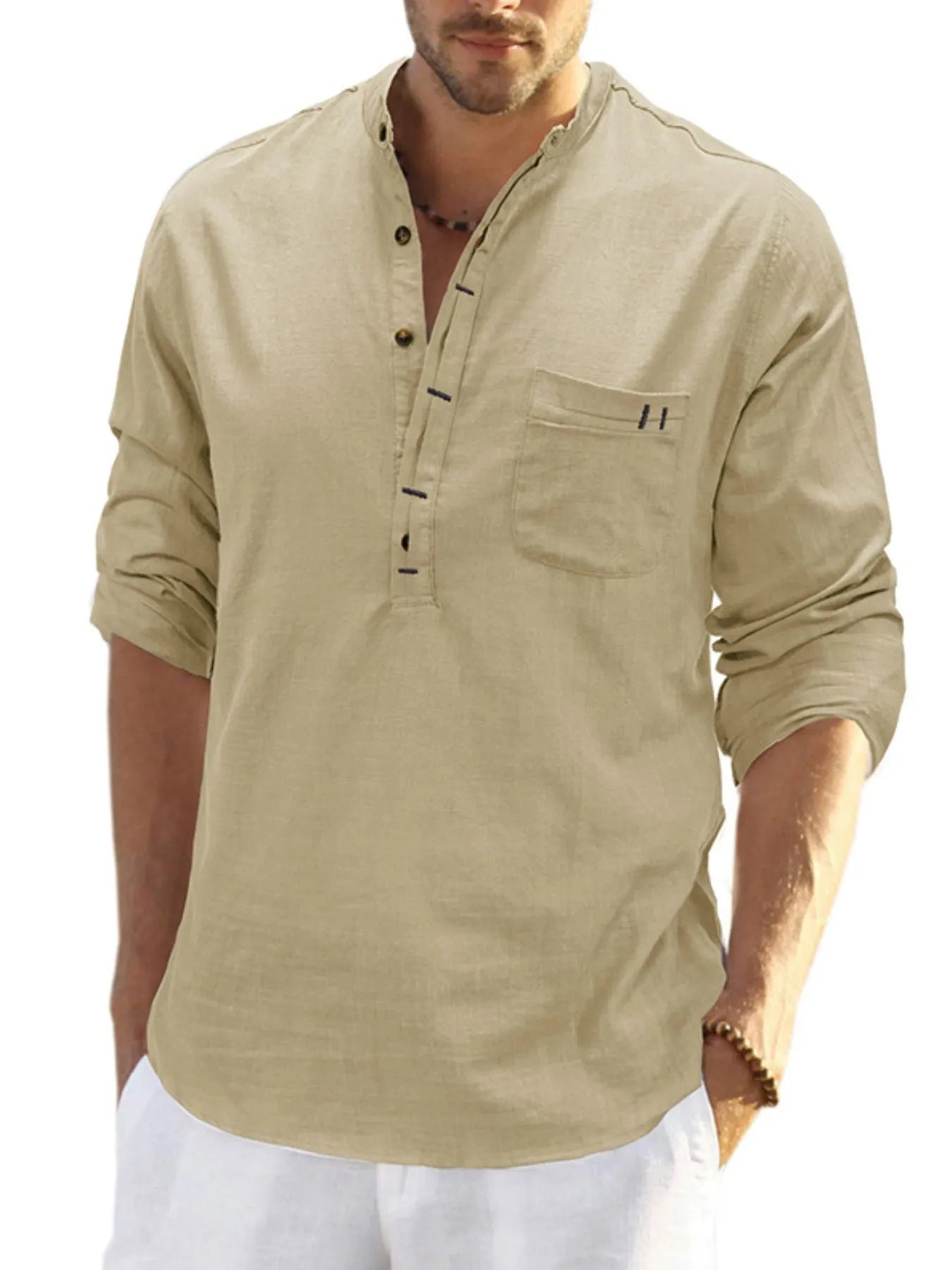 Men's Basic style Button Detail Polo - Premium Men's Polo shirt from Trendsi - Just $41.99! Shop now at Handbags Specialist Headquarter