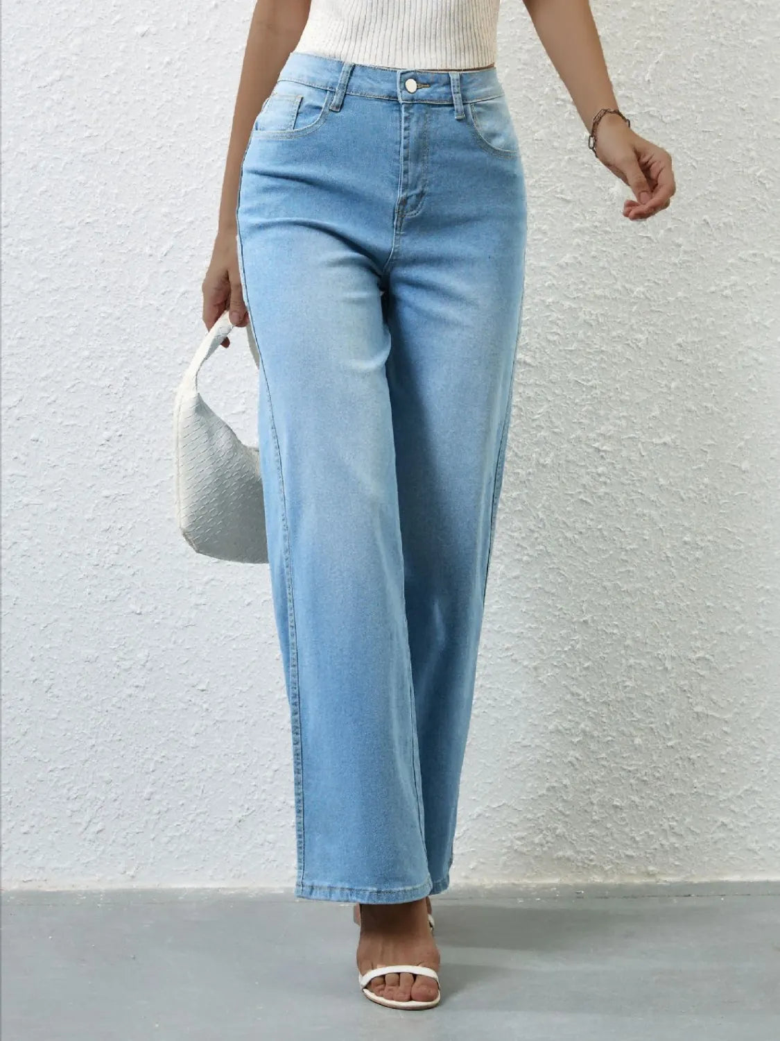 High Rise Wide Leg Jeans - Premium Women / Jeans & Denim from Trendsi - Just $35.86! Shop now at Handbags Specialist Headquarter