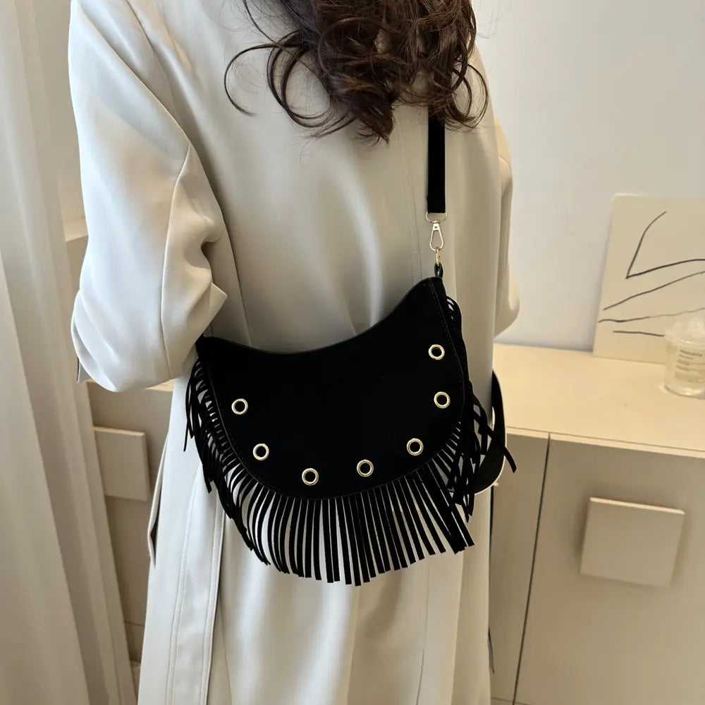 Fringe Detail Crossbody Bag - Premium Handbags from Trendsi - Just $19.99! Shop now at Handbags Specialist Headquarter