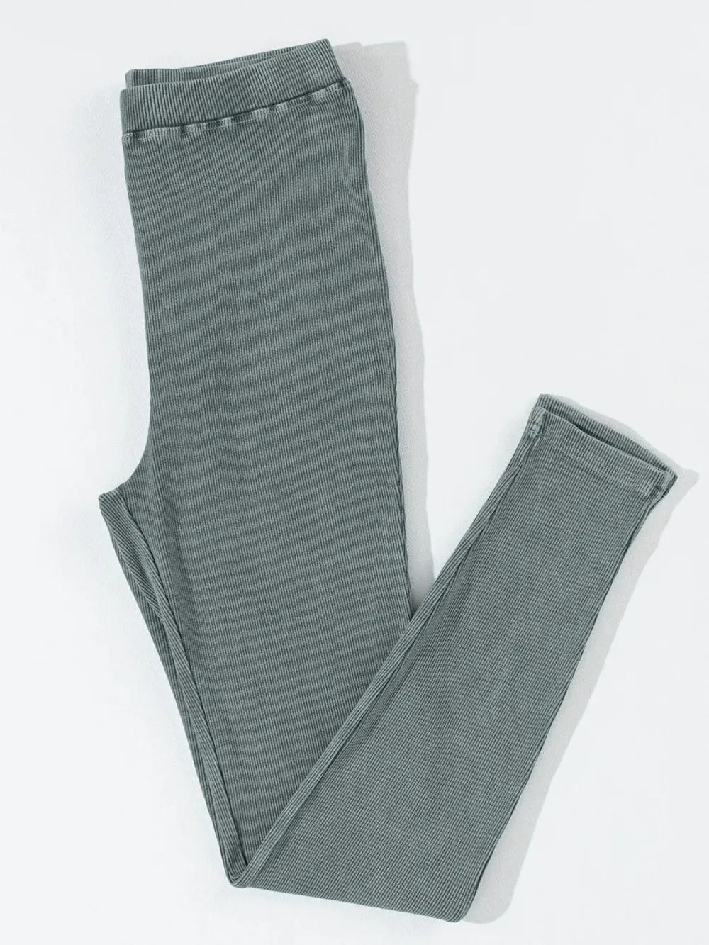 Ribbed Elastic Waist Leggings - Premium Leggings from Trendsi - Just $74.10! Shop now at Handbags Specialist Headquarter