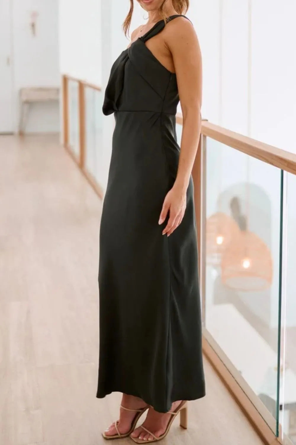Single Shoulder Sleeveless Maxi Dress - Premium Maxi Dress from Trendsi - Just $29.99! Shop now at Handbags Specialist Headquarter