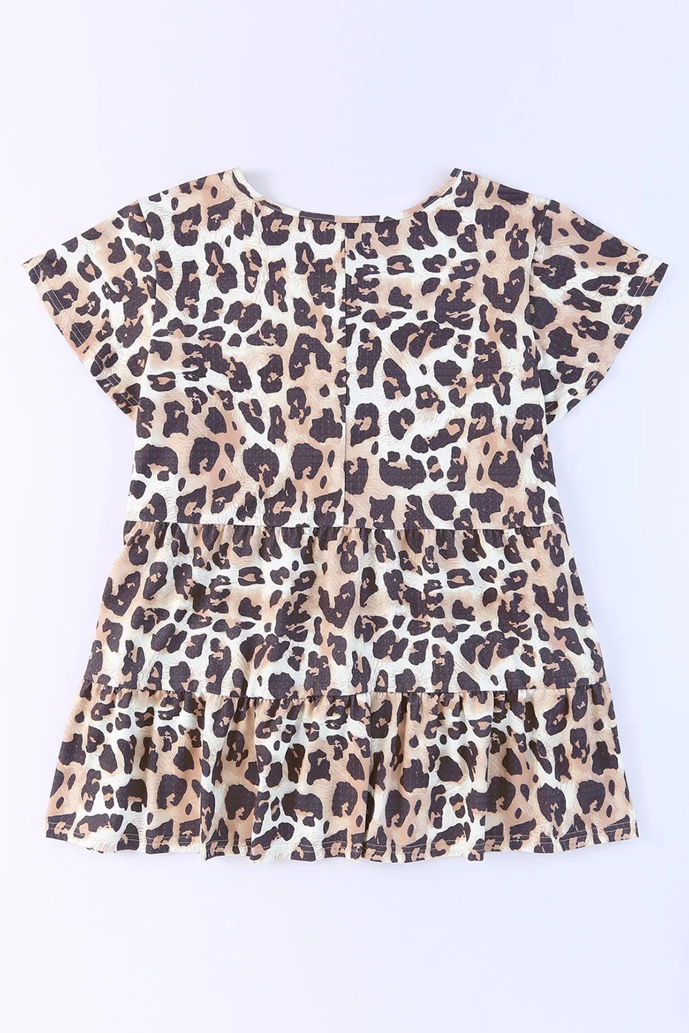Plus Size Leopard Round Neck Blouse - Premium Plus Size Shirts from Trendsi - Just $21.48! Shop now at Handbags Specialist Headquarter