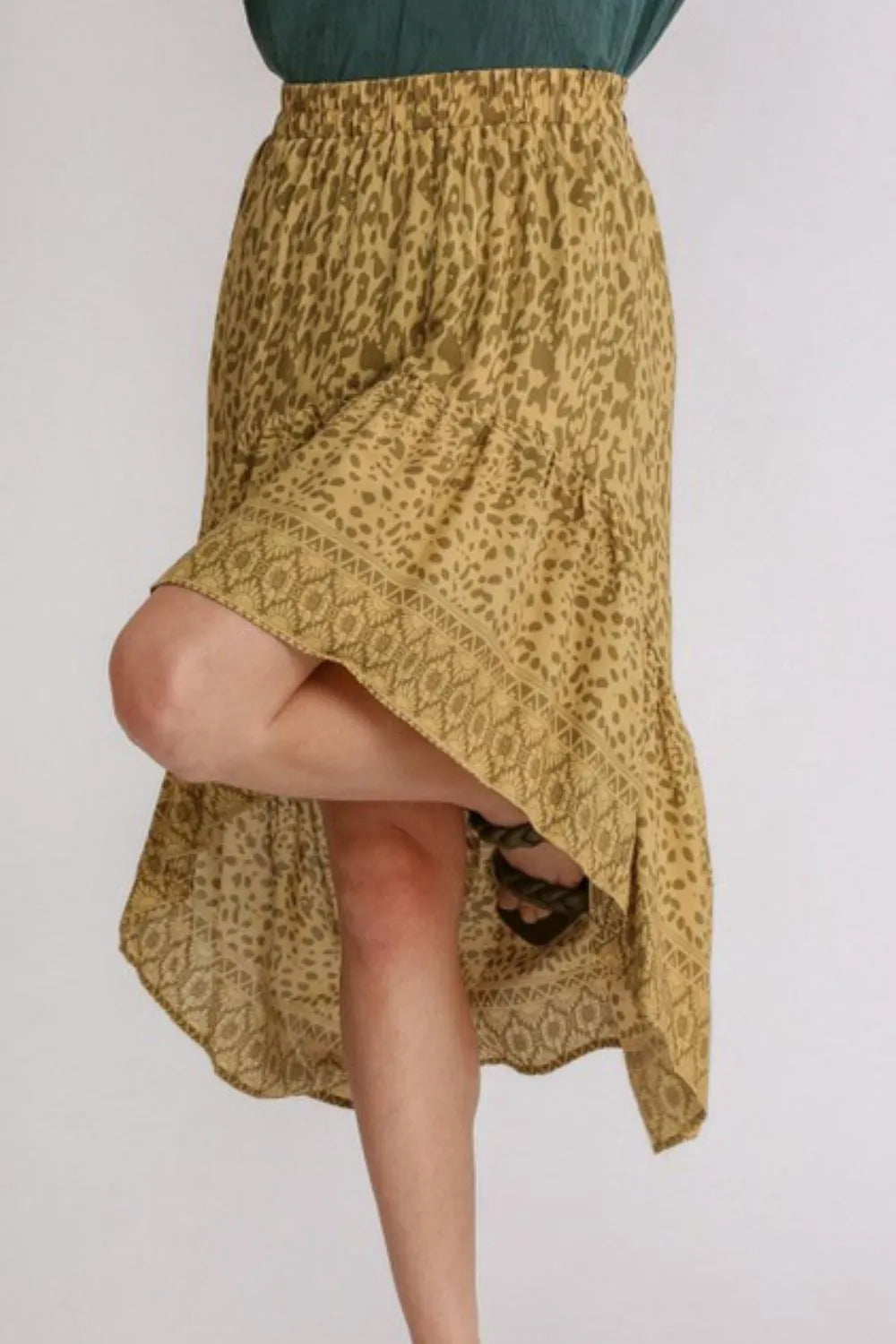 Umgee Full Size Animal Border Print High Low Skirt Plus Size - Premium from Trendsi - Just $36.99! Shop now at Handbags Specialist Headquarter
