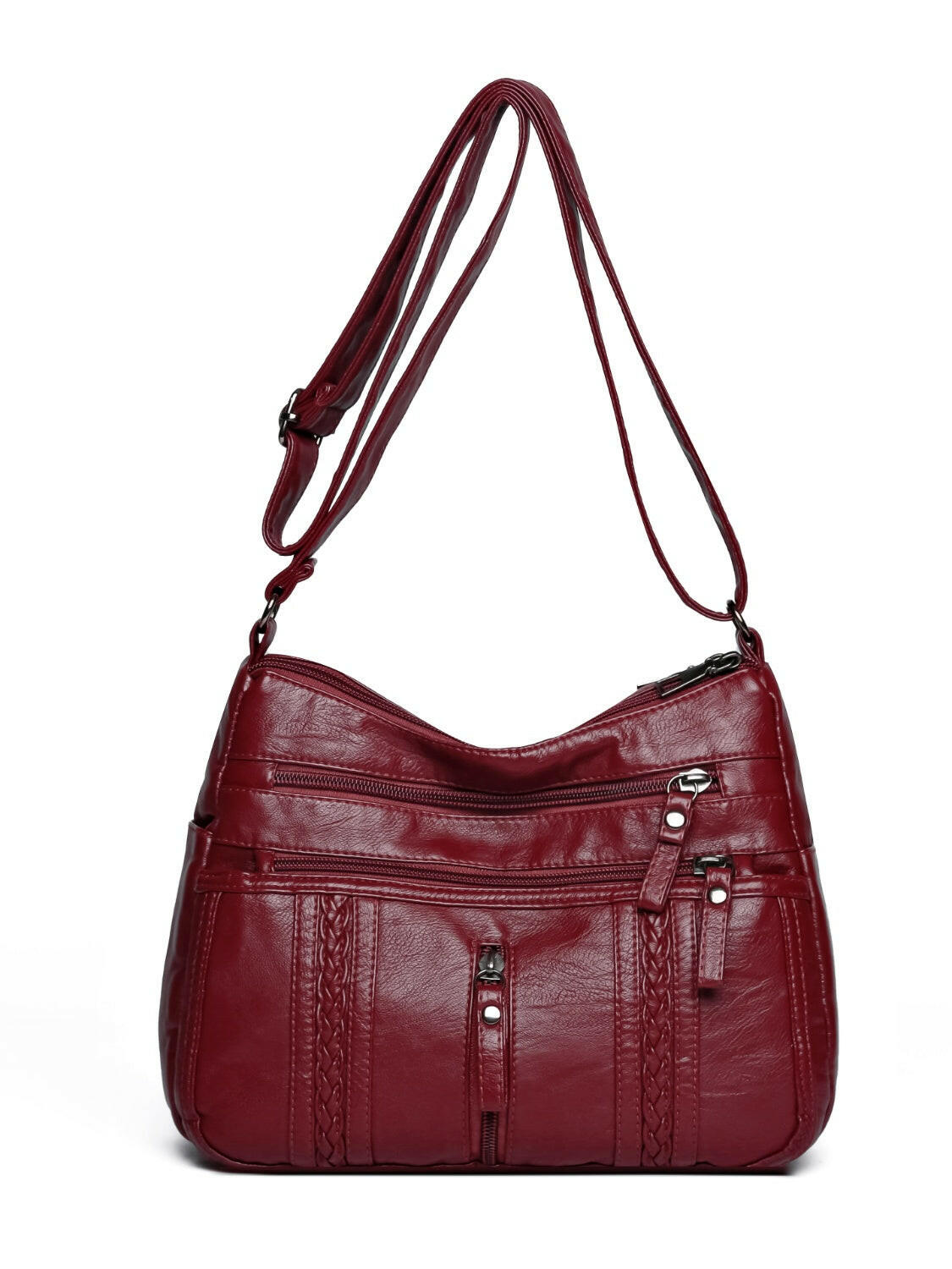 PU Leather Adjustable Strap Shoulder Bag.