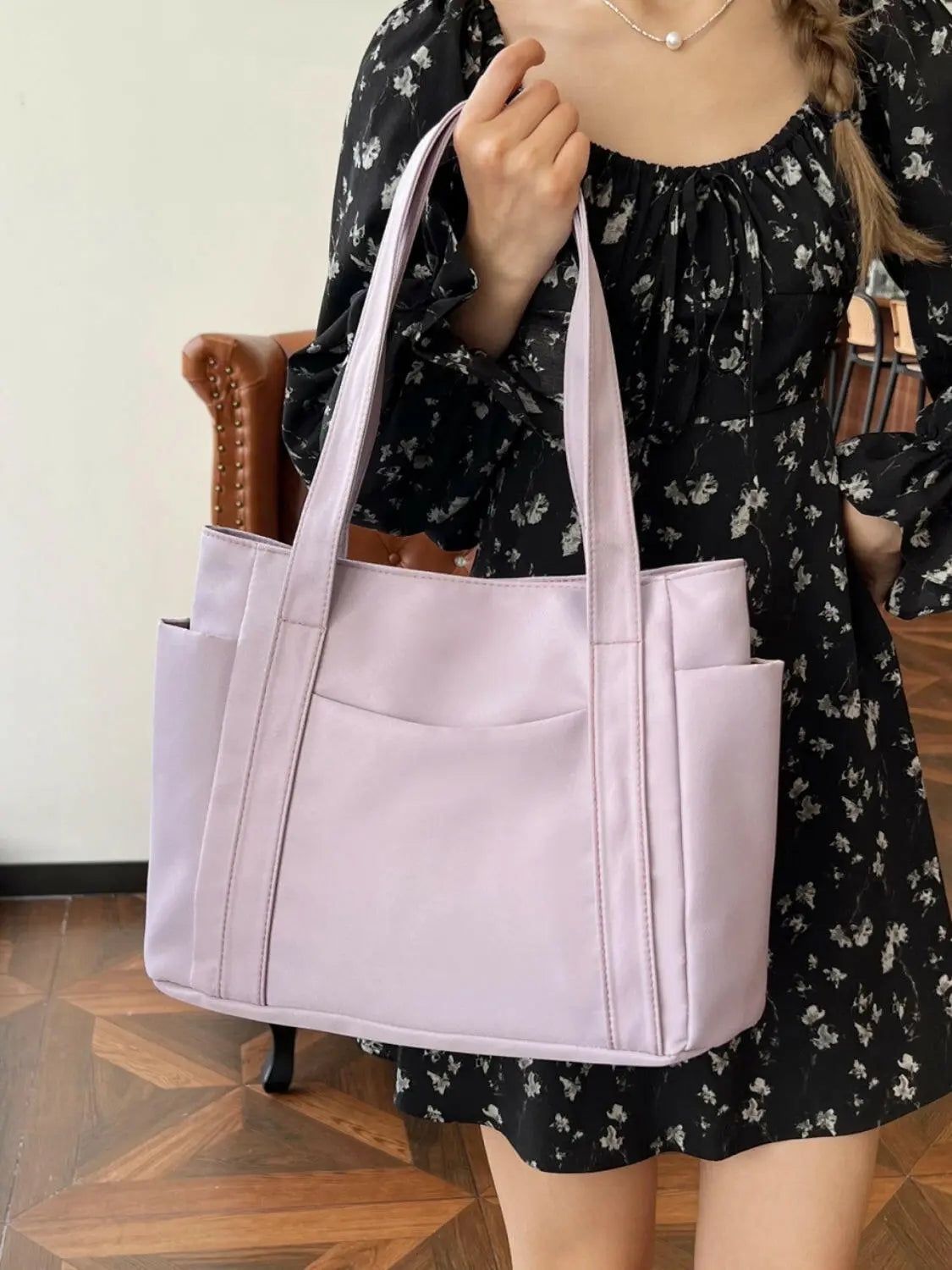 Oxford Cloth Tote Bag with Zipper.