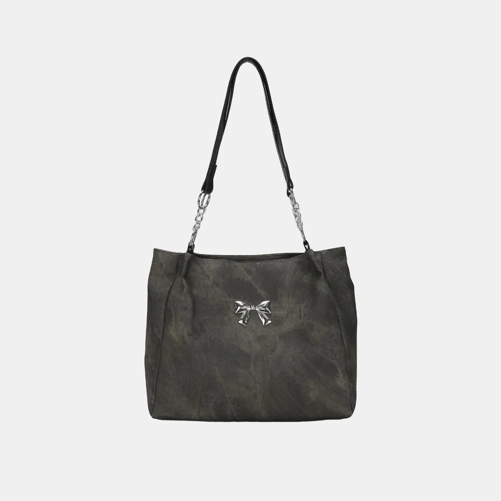 Bow Polyester Medium Tote Bag - Premium Tote Bag from Trendsi - Just $39.99! Shop now at Handbags Specialist Headquarter