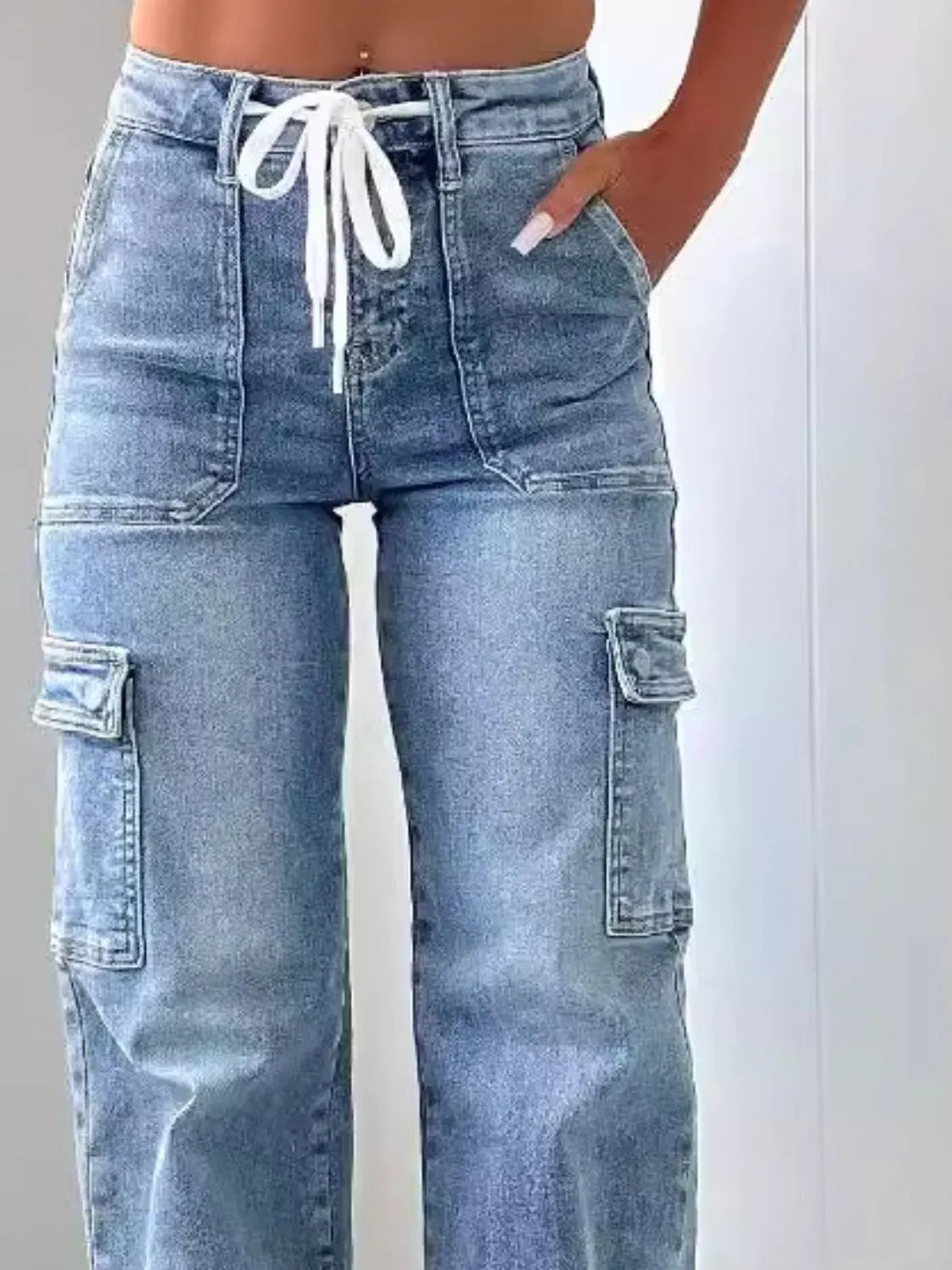 Washed Jeans with Pockets - Premium Women / Jeans & Denim from Trendsi - Just $37.28! Shop now at Handbags Specialist Headquarter