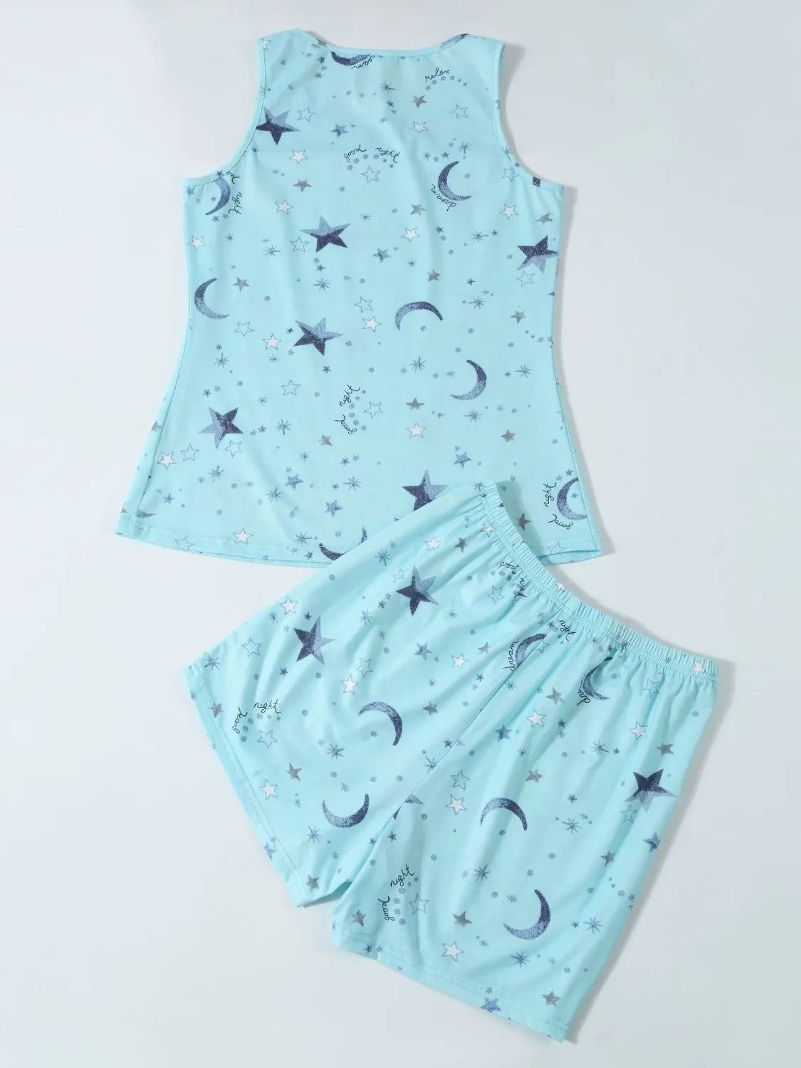 Printed Round Neck Top and Shorts Lounge Set - Premium sleepwear from Trendsi - Just $27.99! Shop now at Handbags Specialist Headquarter