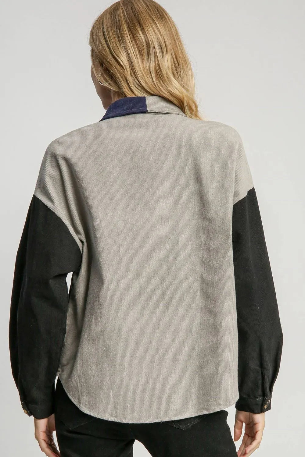 Umgee Full Size Color Block Button Down Jacket Plus Size - Premium Dresses from Trendsi - Just $46.99! Shop now at Handbags Specialist Headquarter