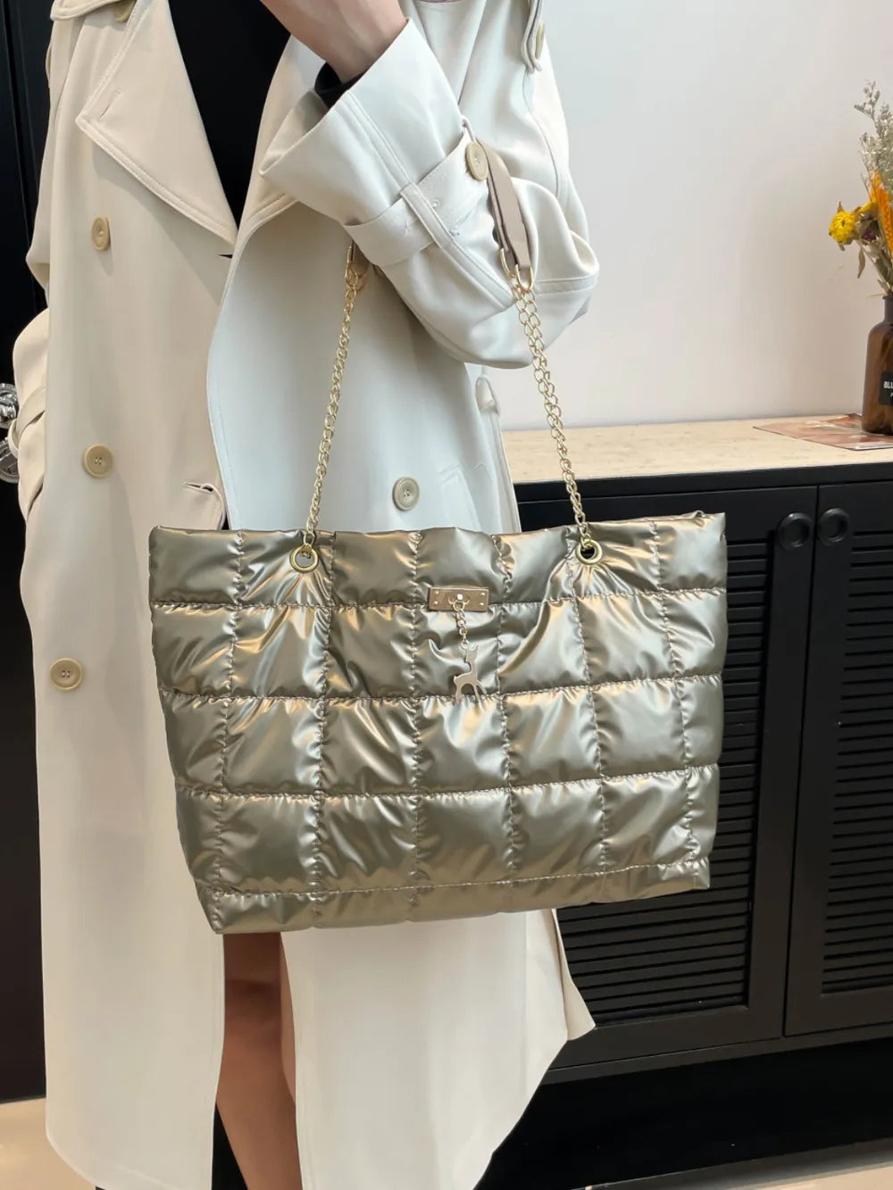 Bubble Texture Tote Bag - Premium Tote Bag from Trendsi - Just $39.99! Shop now at Handbags Specialist Headquarter