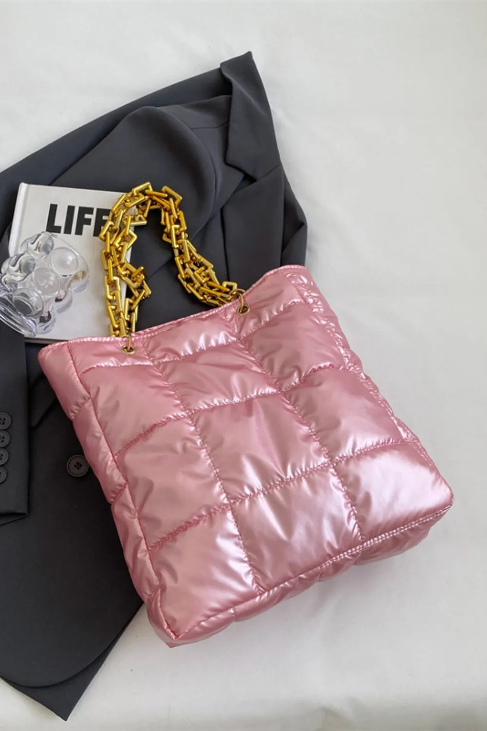 Bubble Texture Chain Handbag - Premium handbags from Trendsi - Just $19.99! Shop now at Handbags Specialist Headquarter