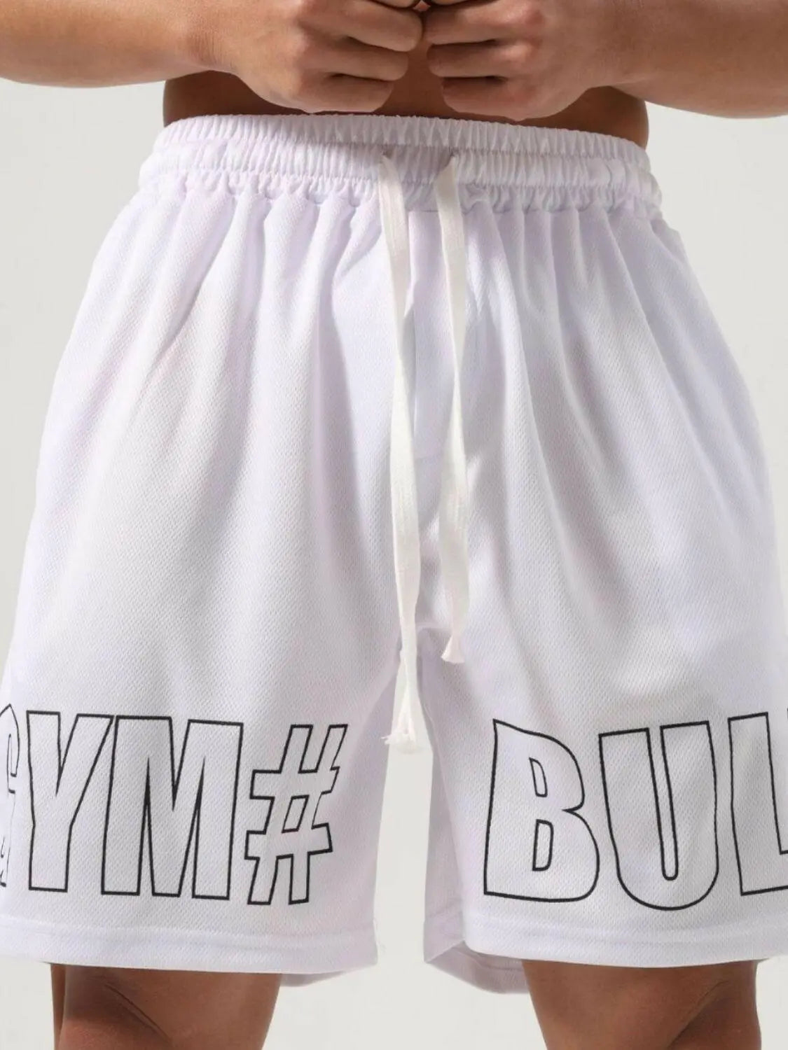 Men's Plus Size Letter Drawstring Shorts.