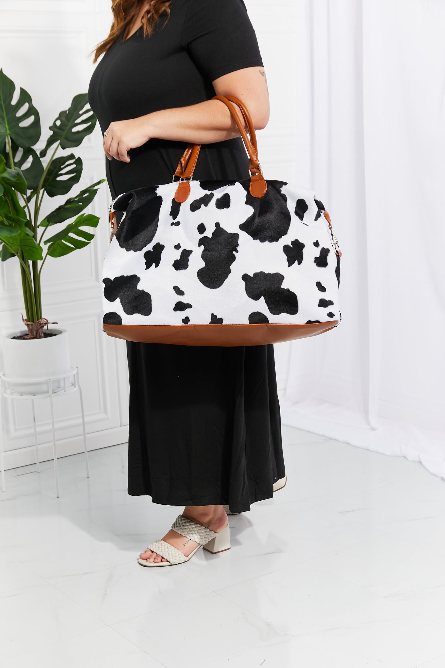 Animal Print Plush Weekender Bag - Premium Weekender Bag from Trendsi - Just $54.99! Shop now at Handbags Specialist Headquarter