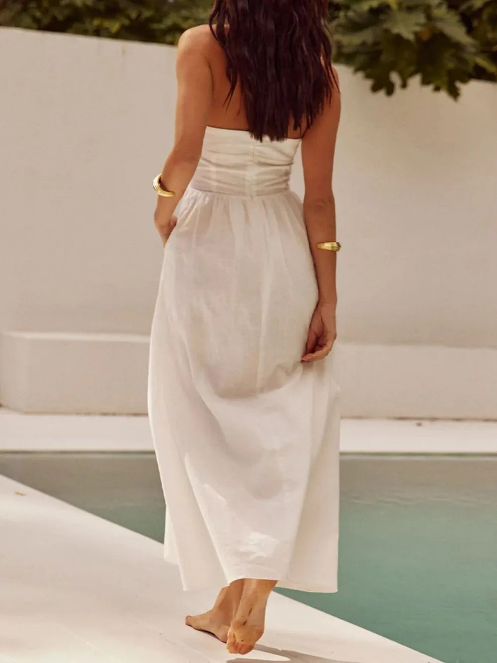Halter Neck Maxi Dress with Pockets - Premium Maxi Dress from Trendsi - Just $27.99! Shop now at Handbags Specialist Headquarter