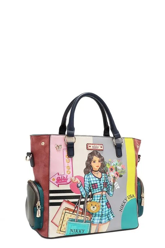 Nicole Lee USA Eco-Leather Handbag with Side Pockets - Premium Tote Bag from Trendsi - Just $55.99! Shop now at Handbags Specialist Headquarter