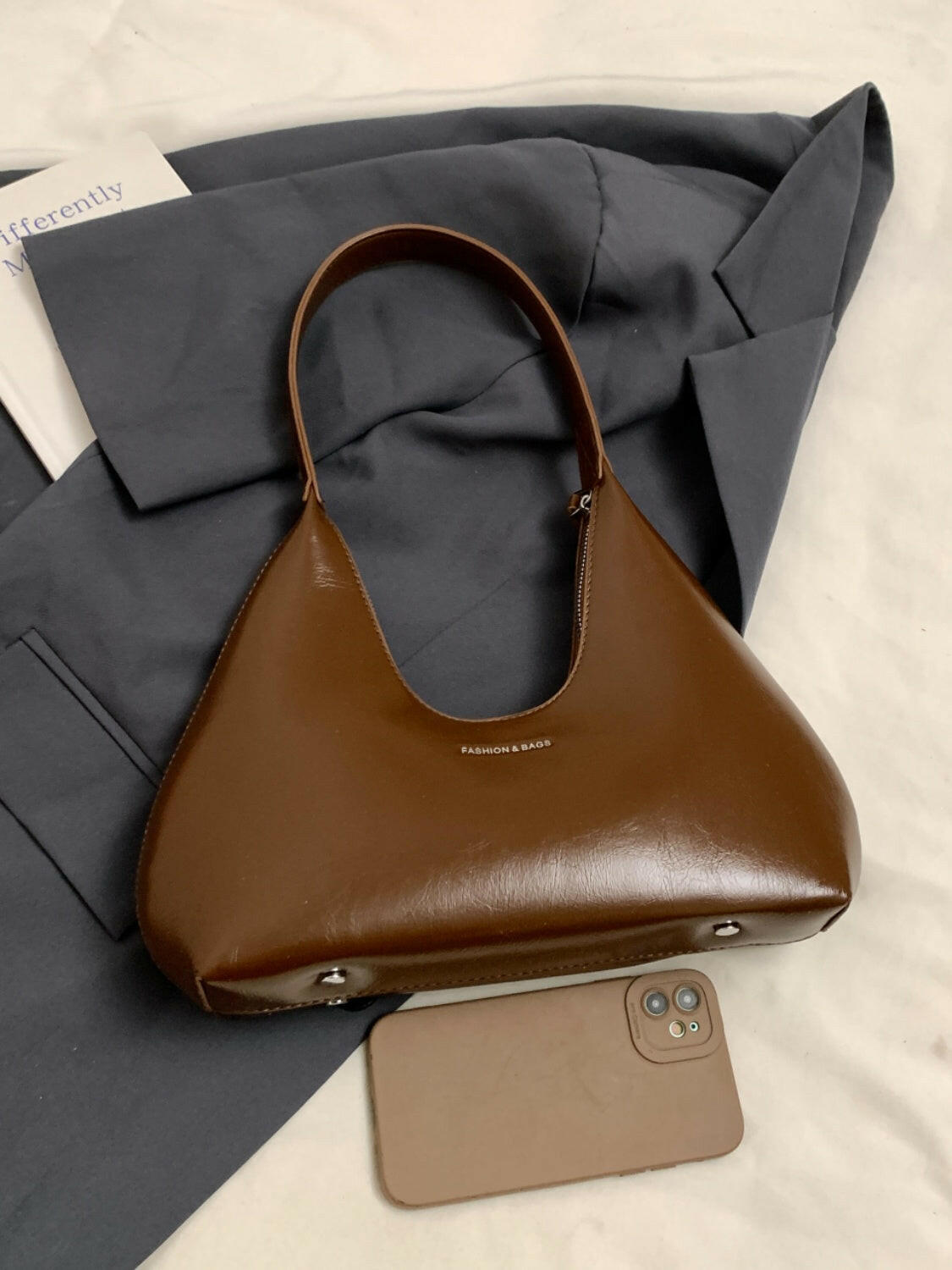 PU Leather Shoulder Bag.