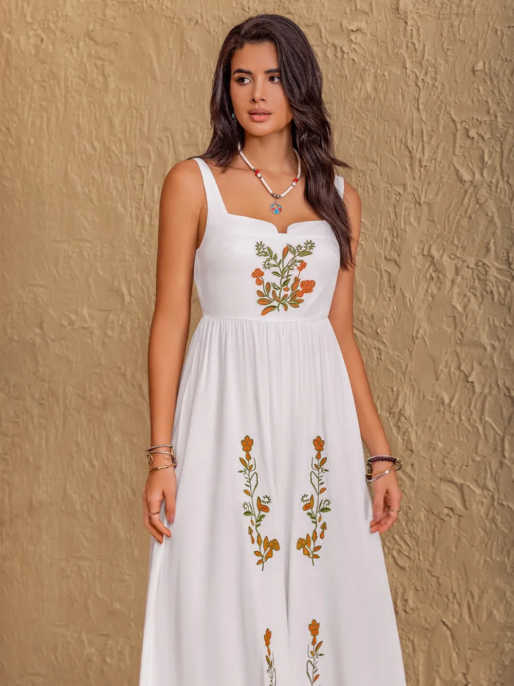 Floral Embroidered Sleeveless Maxi Dress - Premium Maxi Dress from Trendsi - Just $52.99! Shop now at Handbags Specialist Headquarter