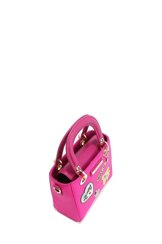 Nicole Lee USA Color Patch Handbag with Top Handle - Premium Tote Bag from Trendsi - Just $73.99! Shop now at Handbags Specialist Headquarter