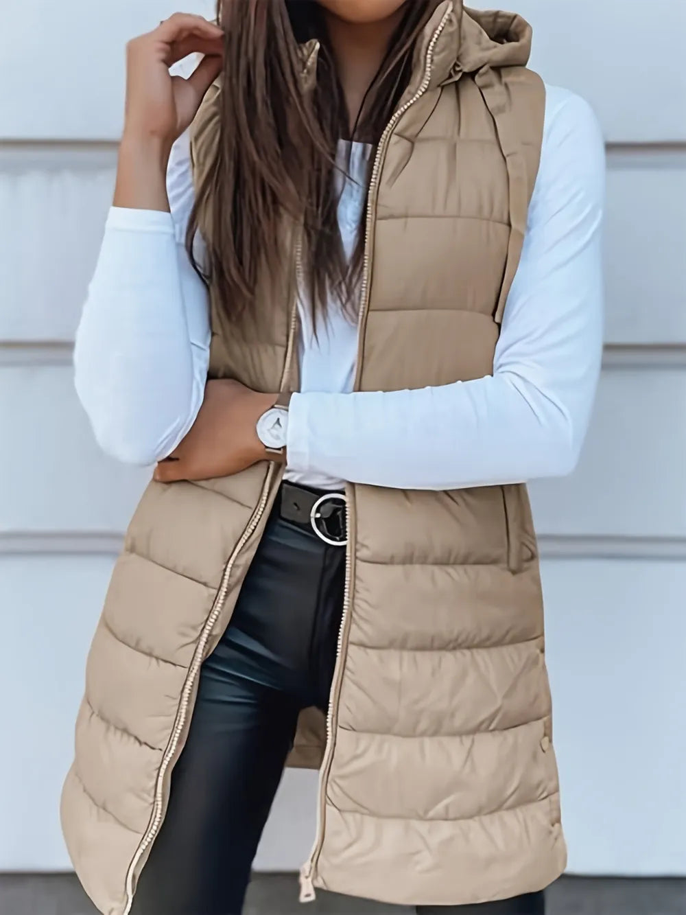 Plus Size Zip Up Hooded Vest Coat - Premium from Trendsi - Just $59.76! Shop now at Handbags Specialist Headquarter