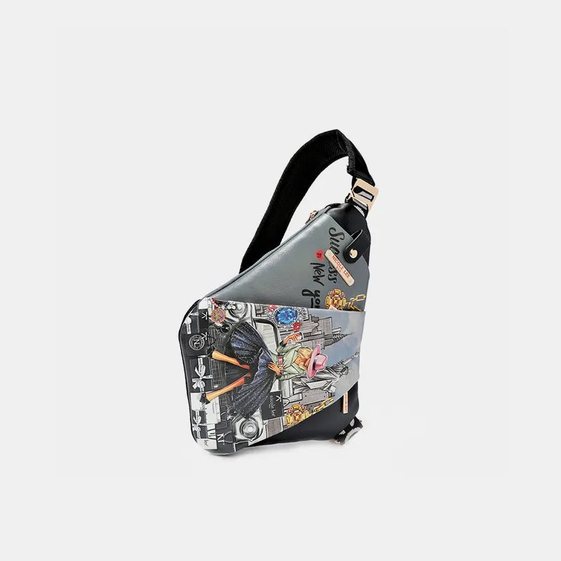 Nicole Lee USA Vegan Leather Leopard & Lip Pattern Crossbody Bag - Premium Wallet from Trendsi - Just $53.99! Shop now at Handbags Specialist Headquarter