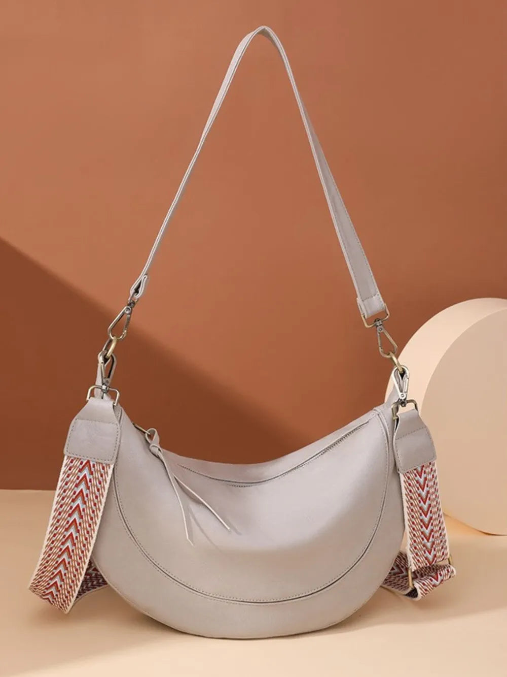 PU Leather Removable Strap Crossbody Bag - Premium Crossbody Bag from Trendsi - Just $47.99! Shop now at Handbags Specialist Headquarter