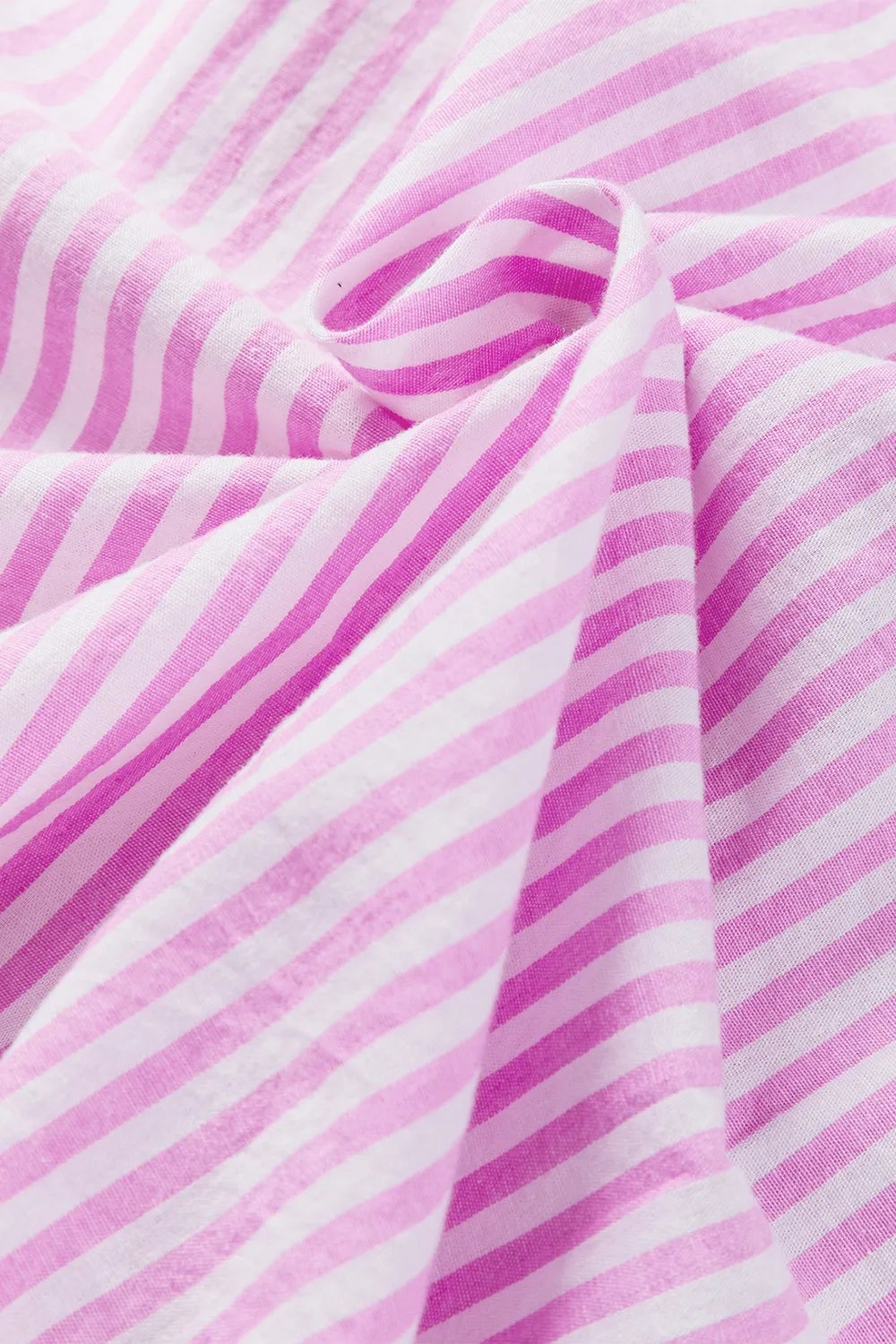 Button Down Striped Ruffled Hem Shirt - Premium Women's Down Shirt Tops from Trendsi - Just $28.46! Shop now at Handbags Specialist Headquarter