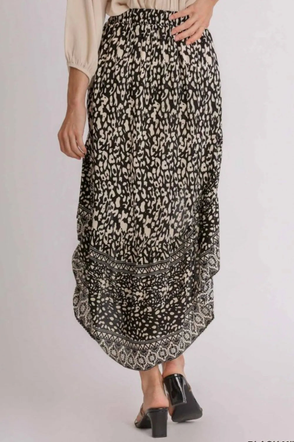Umgee Full Size Animal Border Print High Low Skirt Plus Size - Premium from Trendsi - Just $36.99! Shop now at Handbags Specialist Headquarter